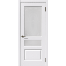 Дверь межкомнатная Дубрава Сибирь Симфония ПИАНО Ясень белый, стекло графит